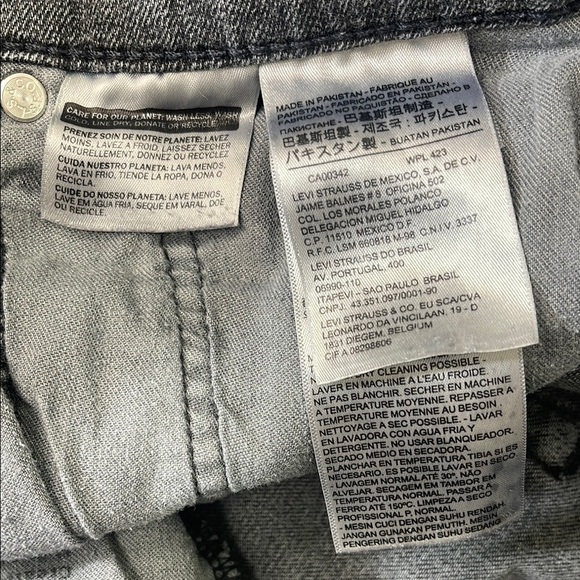 Levi Strauss Men's 511 Slim Fit Dark Grey-Black Jeans Straight Leg Sz 34x30 - Picture 10 of 12